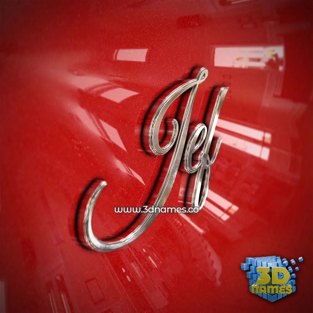 jef in Car Paint style - 3D name wallpaper