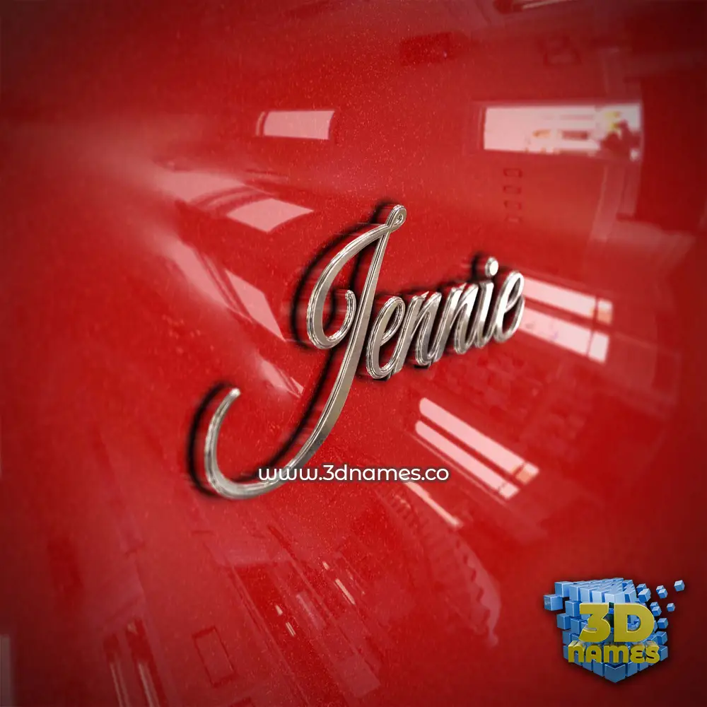 jennie in Car Paint style - 3D name wallpaper