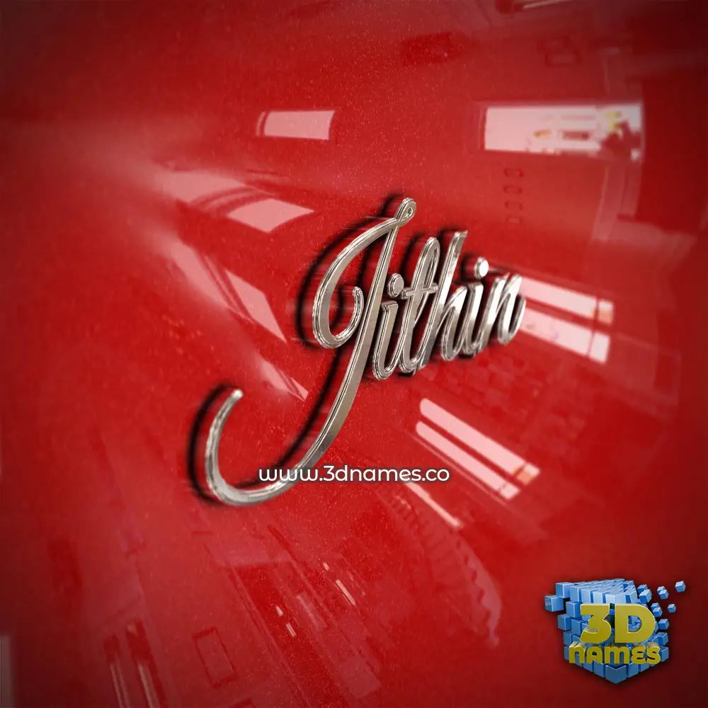 jithin in Car Paint style - 3D name wallpaper
