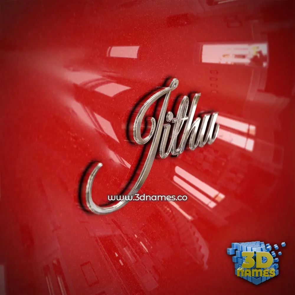 jithu in Car Paint style - 3D name wallpaper