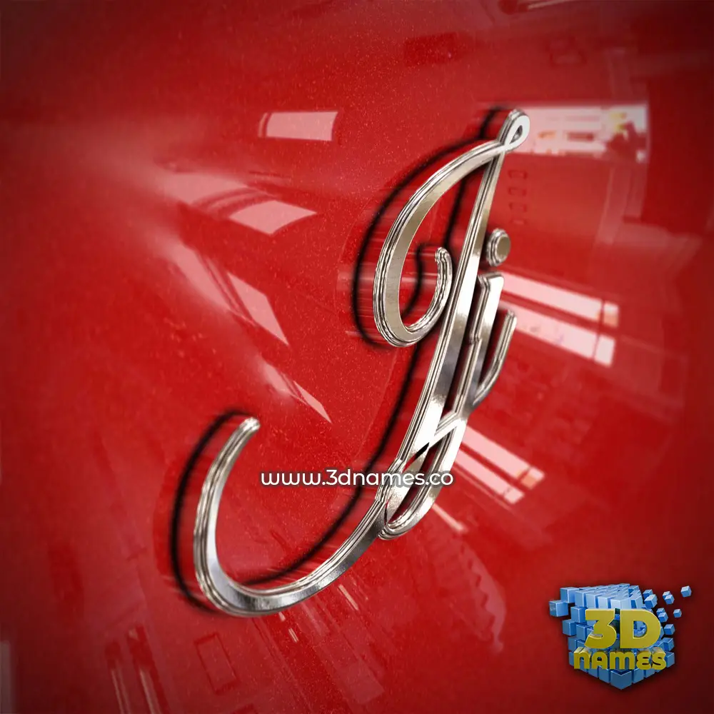 jj in Car Paint style - 3D name wallpaper