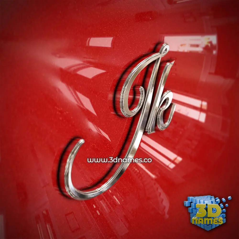 jk in Car Paint style - 3D name wallpaper