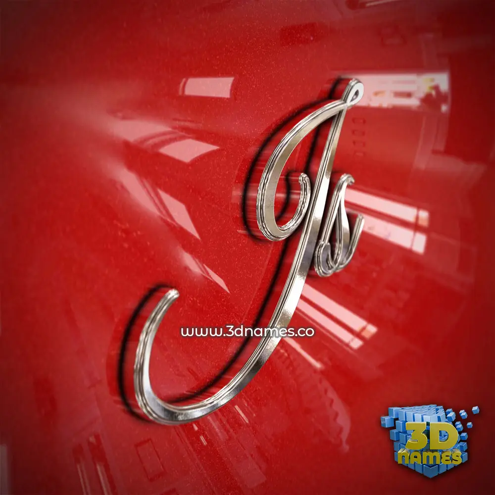 js in Car Paint style - 3D name wallpaper