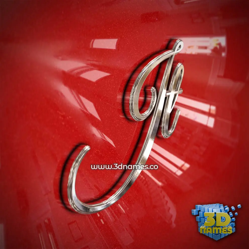 jt in Car Paint style - 3D name wallpaper