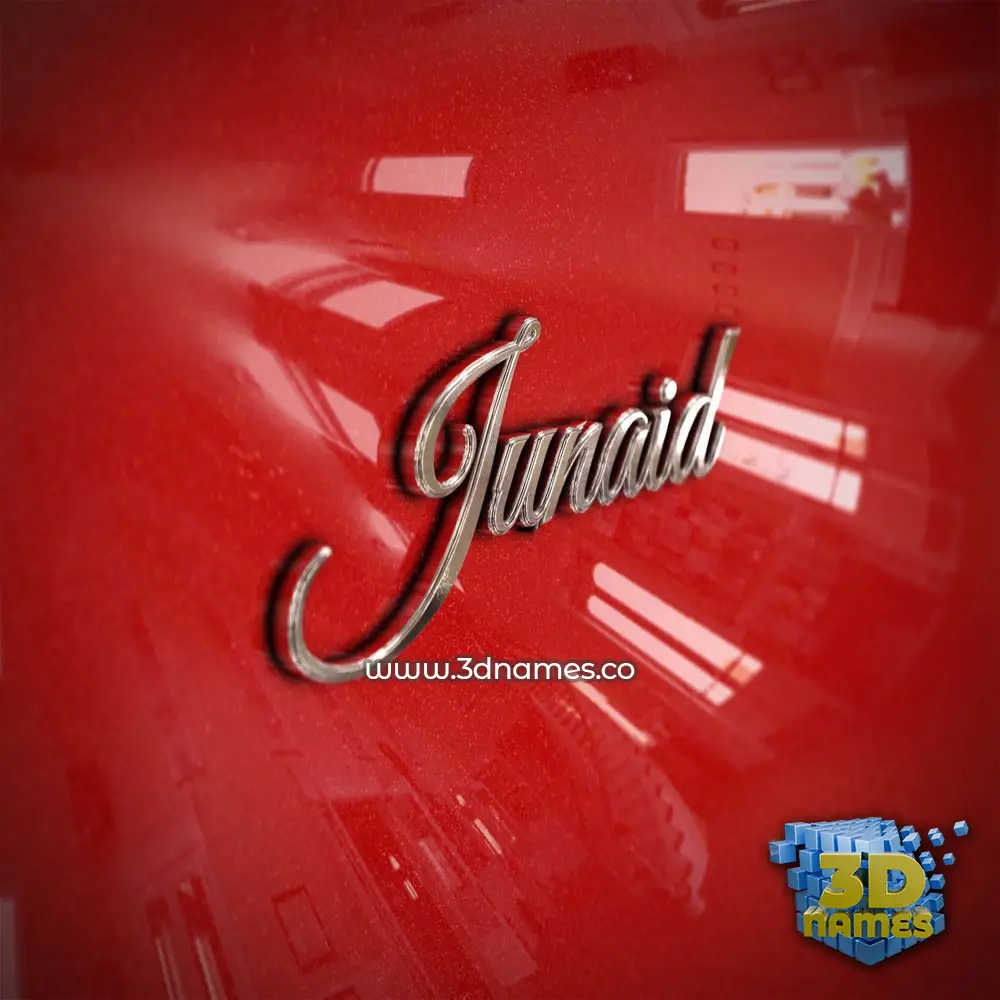 junaid in Car Paint style - 3D name wallpaper
