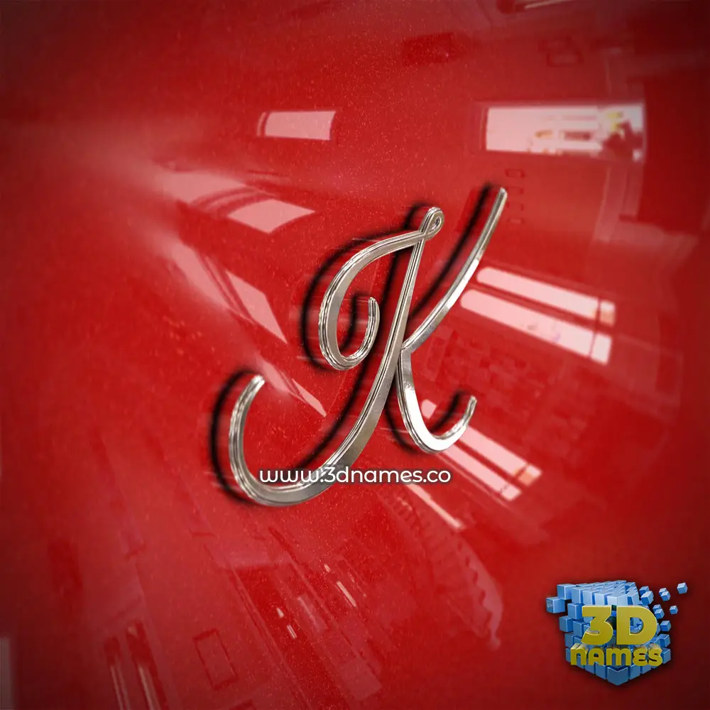 k in Car Paint style - 3D name wallpaper