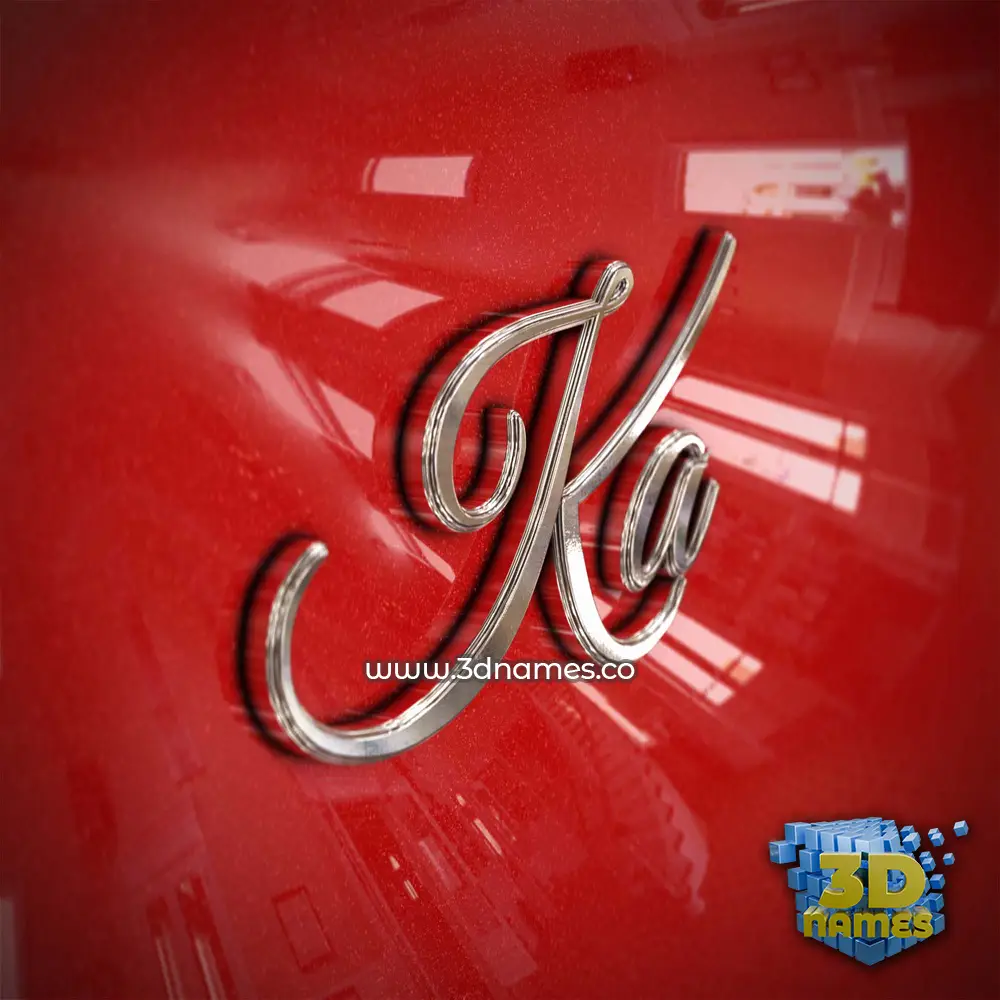 ka in Car Paint style - 3D name wallpaper