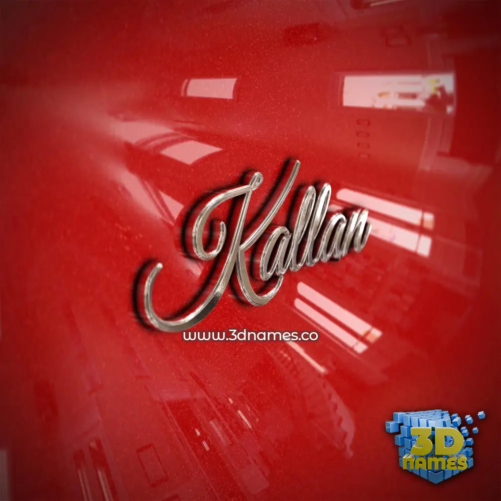 kallan in Car Paint style - 3D name wallpaper