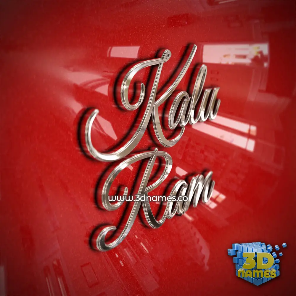kalu ram in Car Paint style - 3D name wallpaper