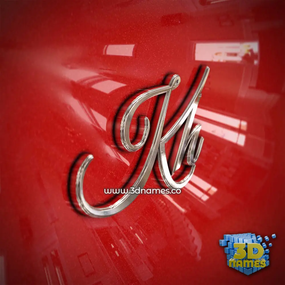 kh in Car Paint style - 3D name wallpaper