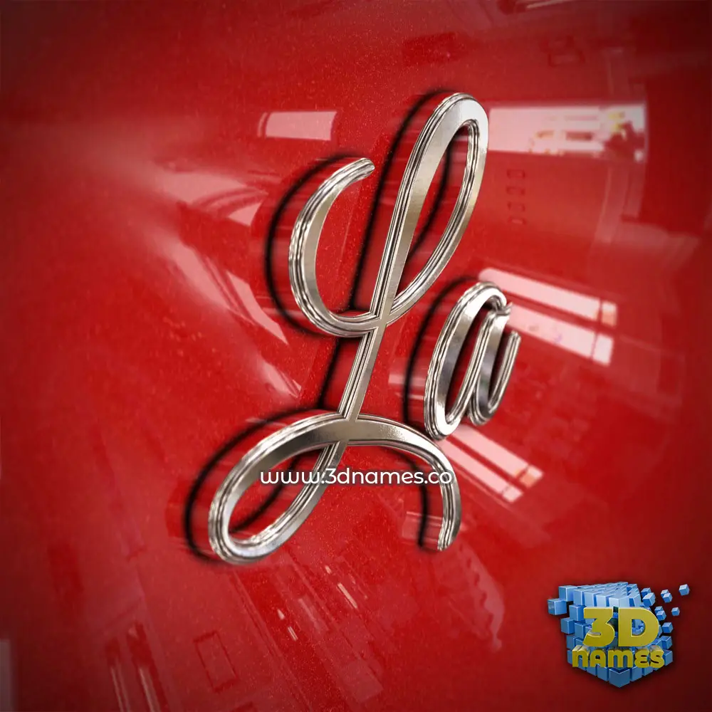 la in Car Paint style - 3D name wallpaper