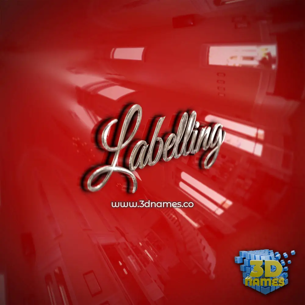 labelling in Car Paint style - 3D name wallpaper