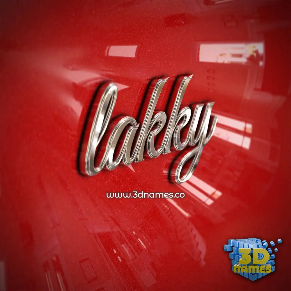lakky in Car Paint style - 3D name wallpaper