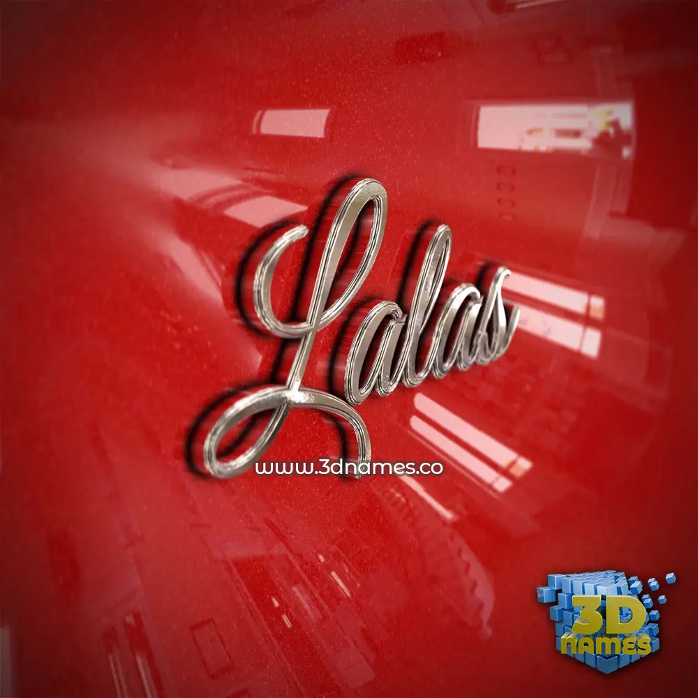 lalas in Car Paint style - 3D name wallpaper
