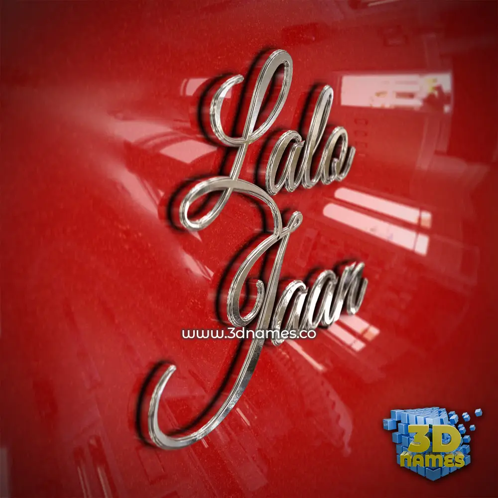 lalo jaan in Car Paint style - 3D name wallpaper