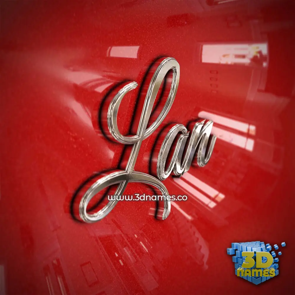 lan in Car Paint style - 3D name wallpaper