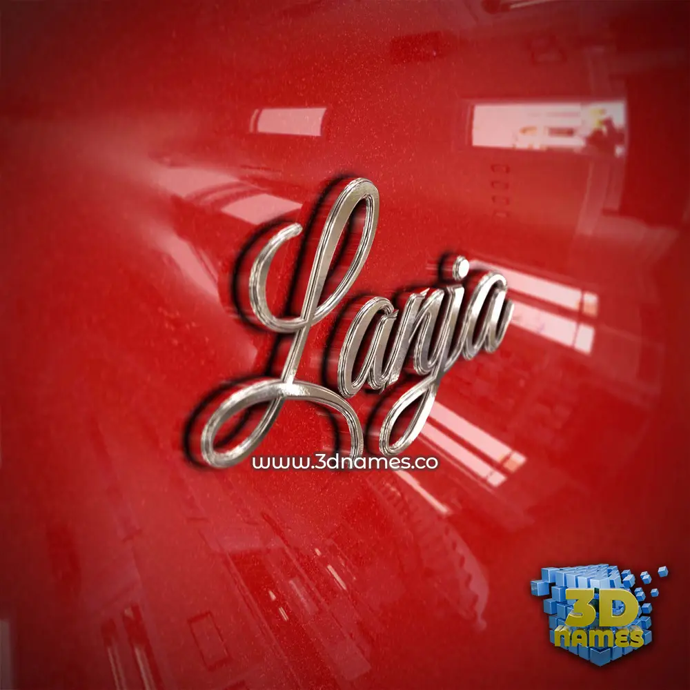 lanja in Car Paint style - 3D name wallpaper