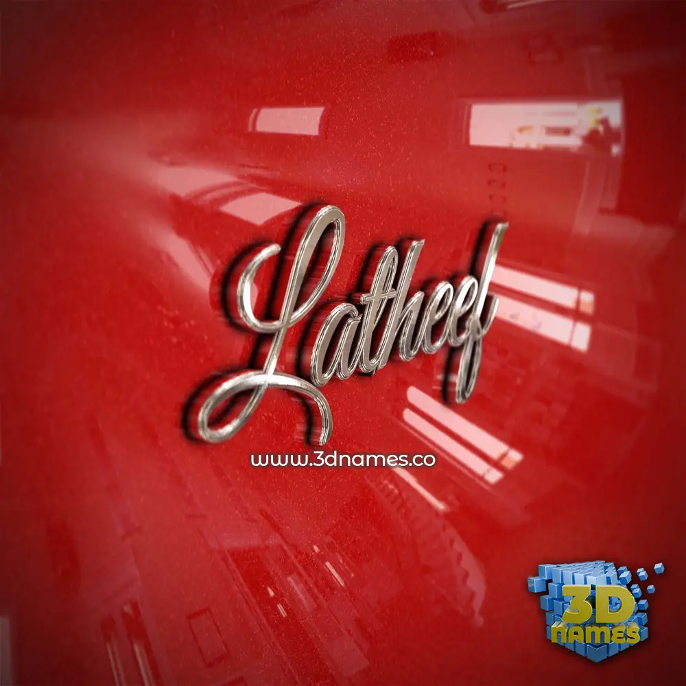 latheef in Car Paint style - 3D name wallpaper