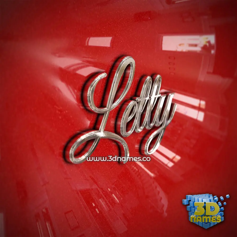 letty in Car Paint style - 3D name wallpaper