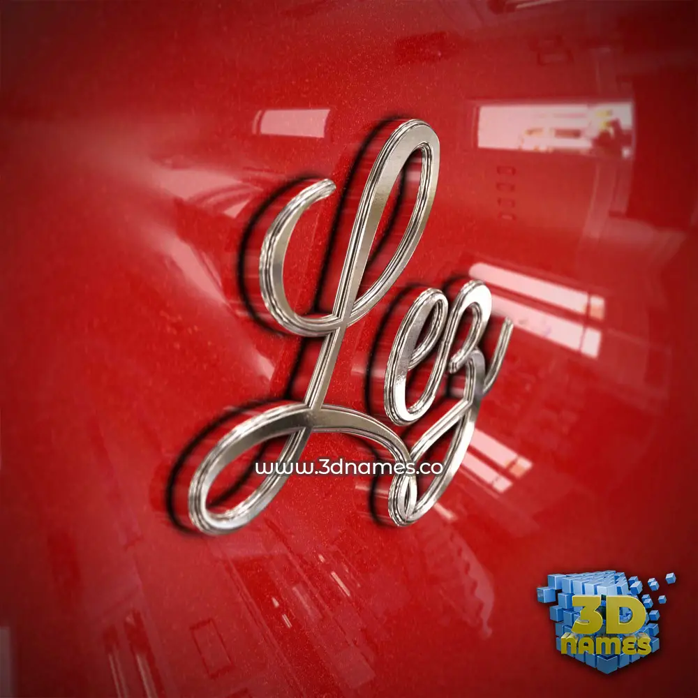 lez in Car Paint style - 3D name wallpaper