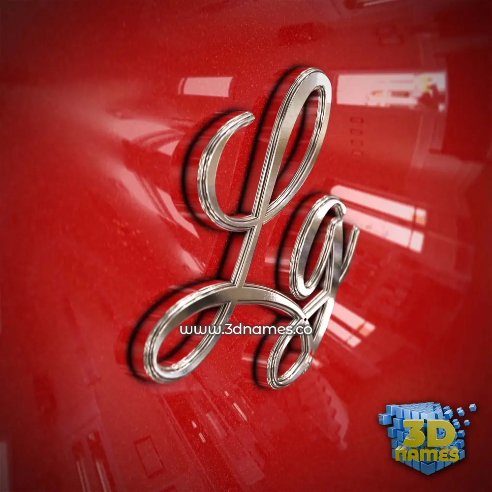 lg in Car Paint style - 3D name wallpaper