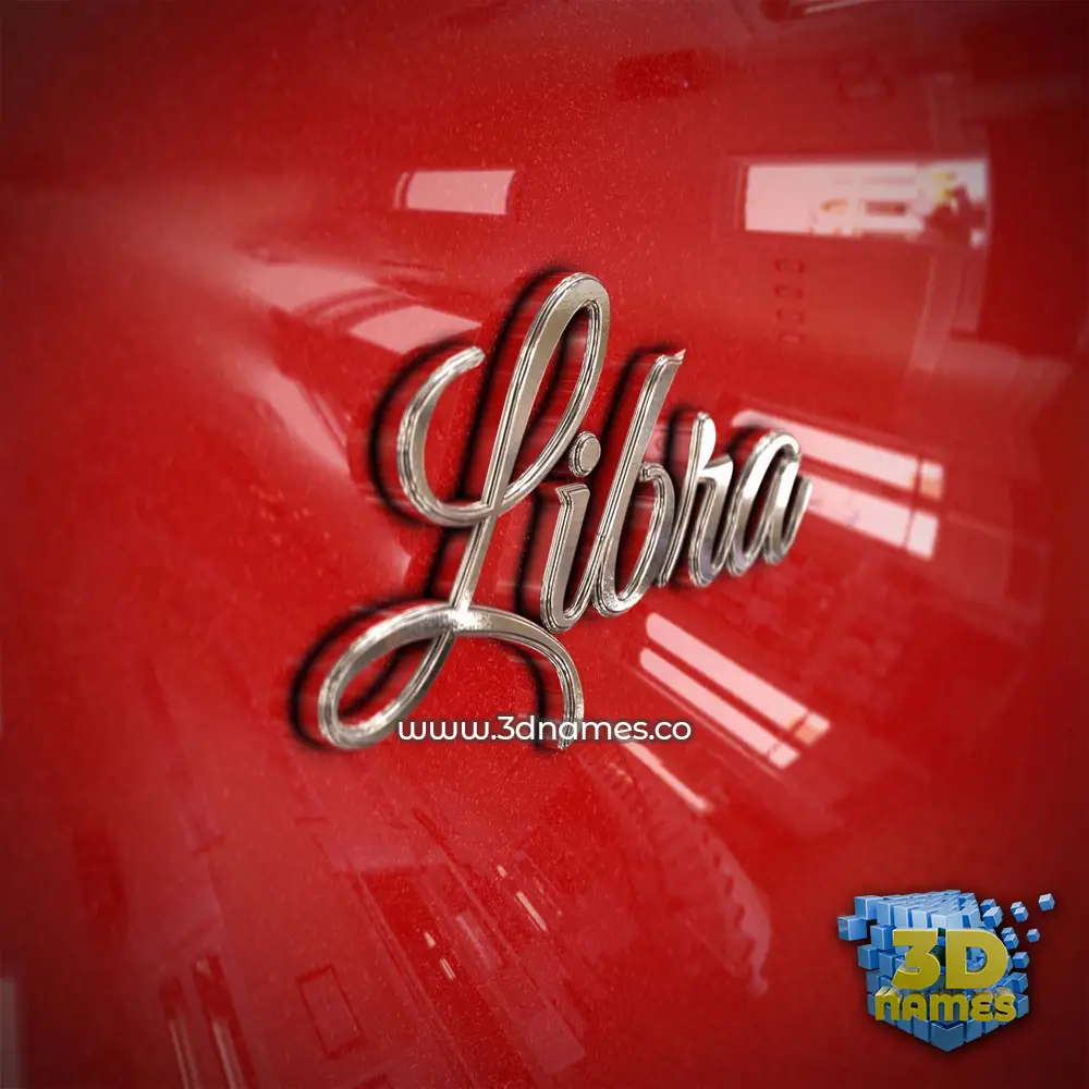 libra in Car Paint style - 3D name wallpaper