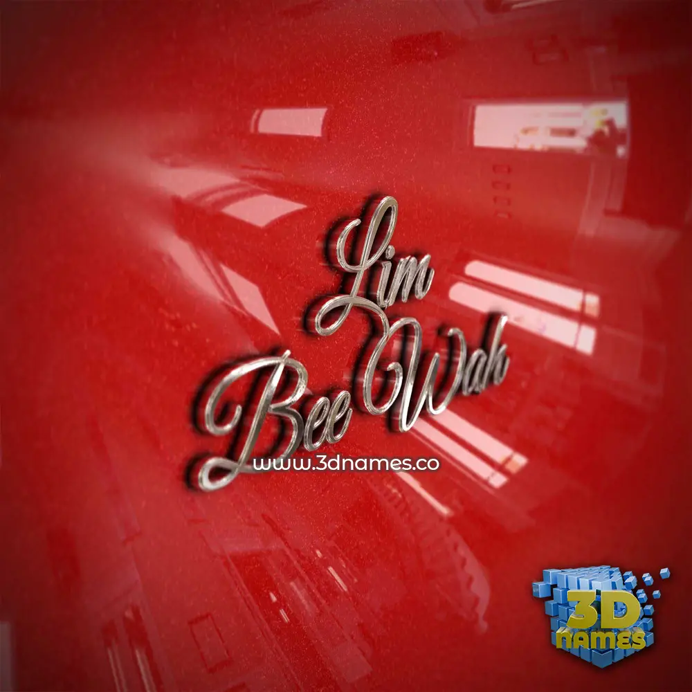 lim bee wah in Car Paint style - 3D name wallpaper