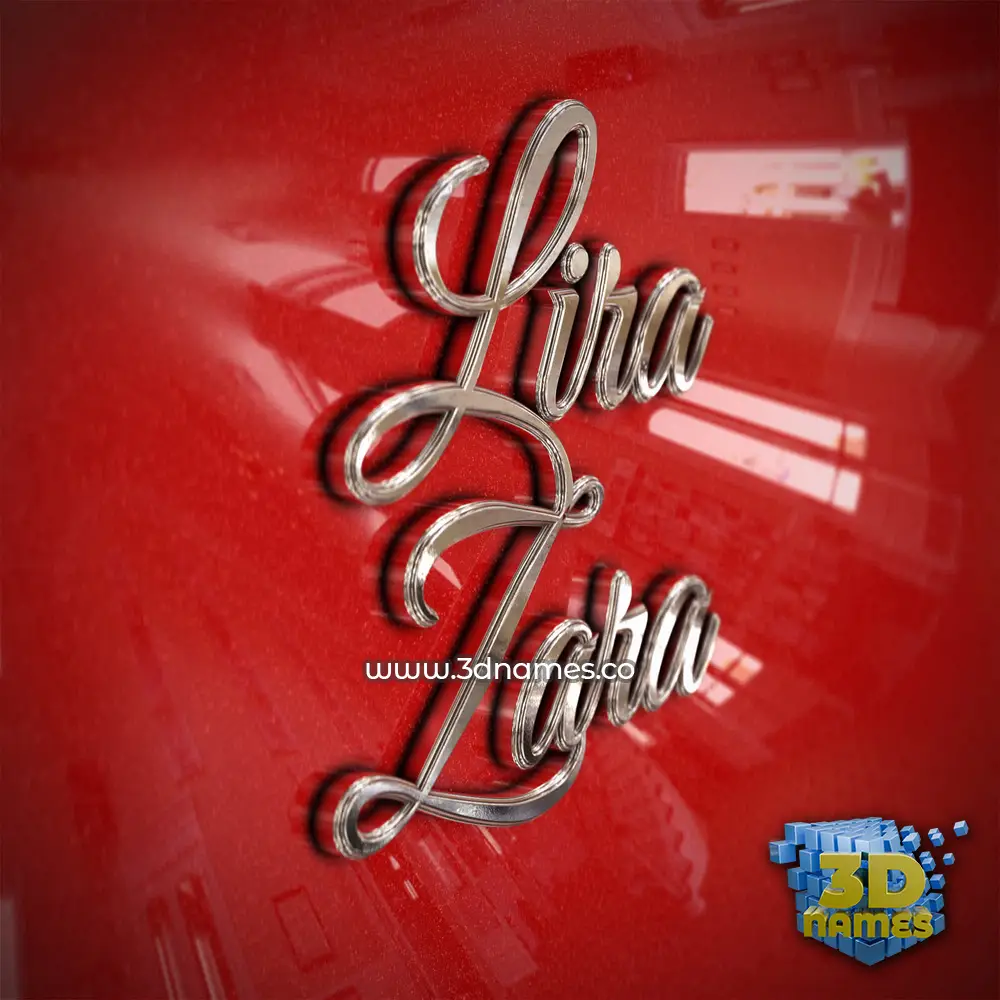 lira zara in Car Paint style - 3D name wallpaper
