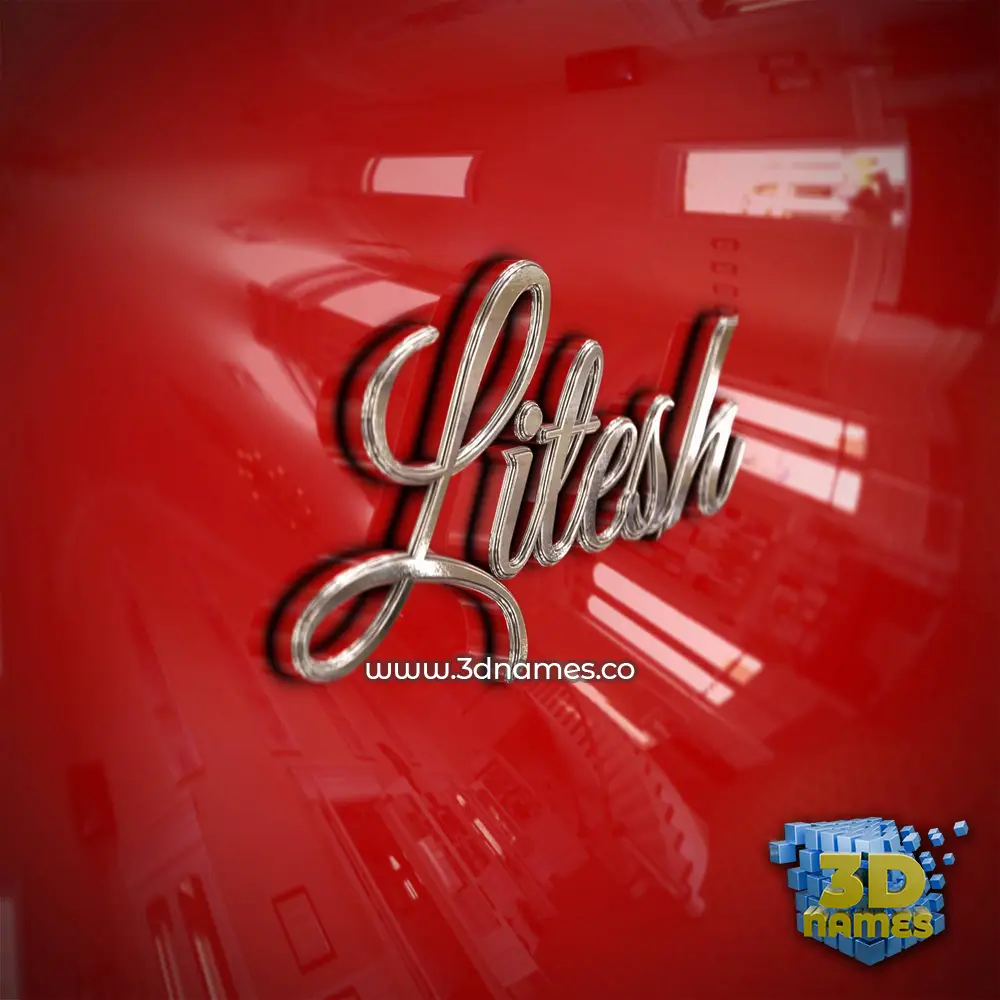 litesh in Car Paint style - 3D name wallpaper