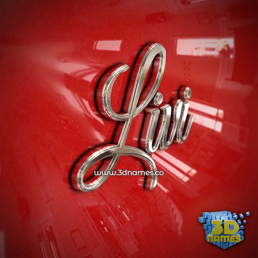 livi in Car Paint style - 3D name wallpaper