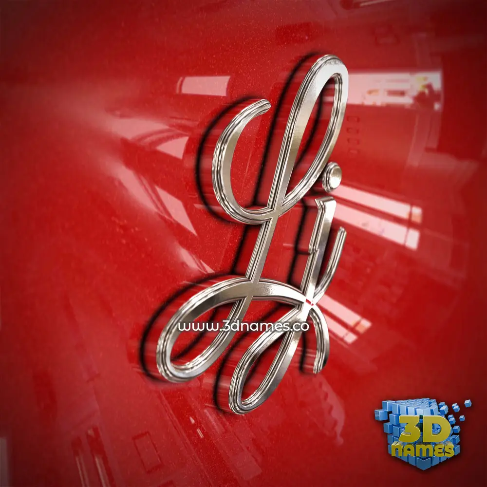 lj in Car Paint style - 3D name wallpaper