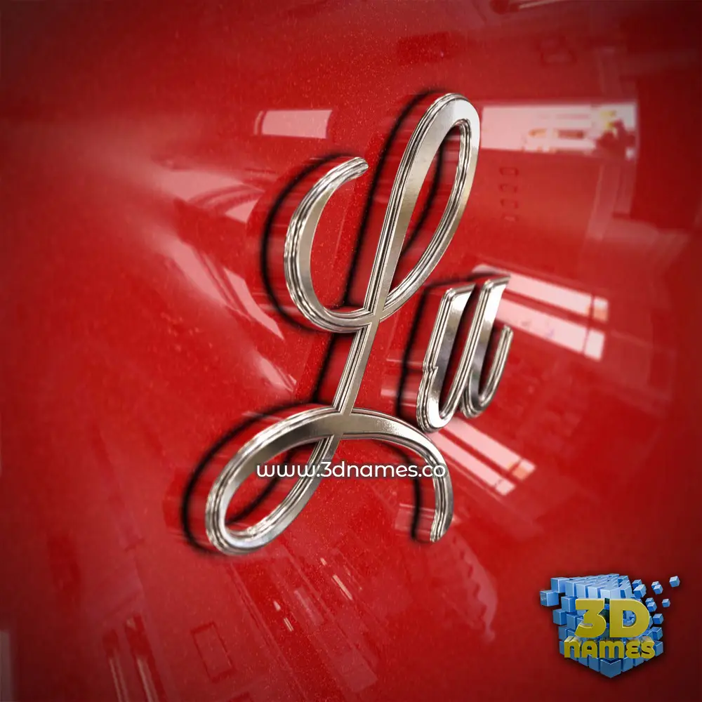 lu in Car Paint style - 3D name wallpaper
