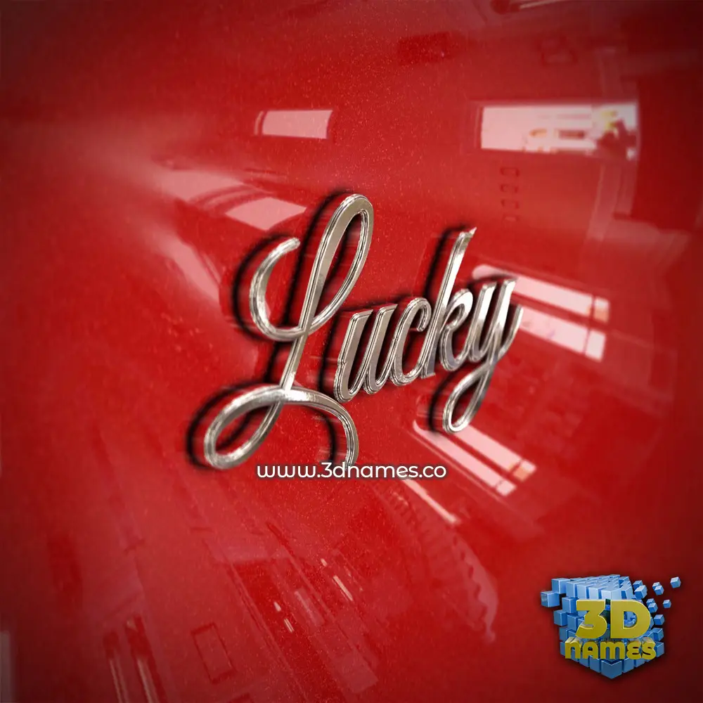 lucky in Car Paint style - 3D name wallpaper