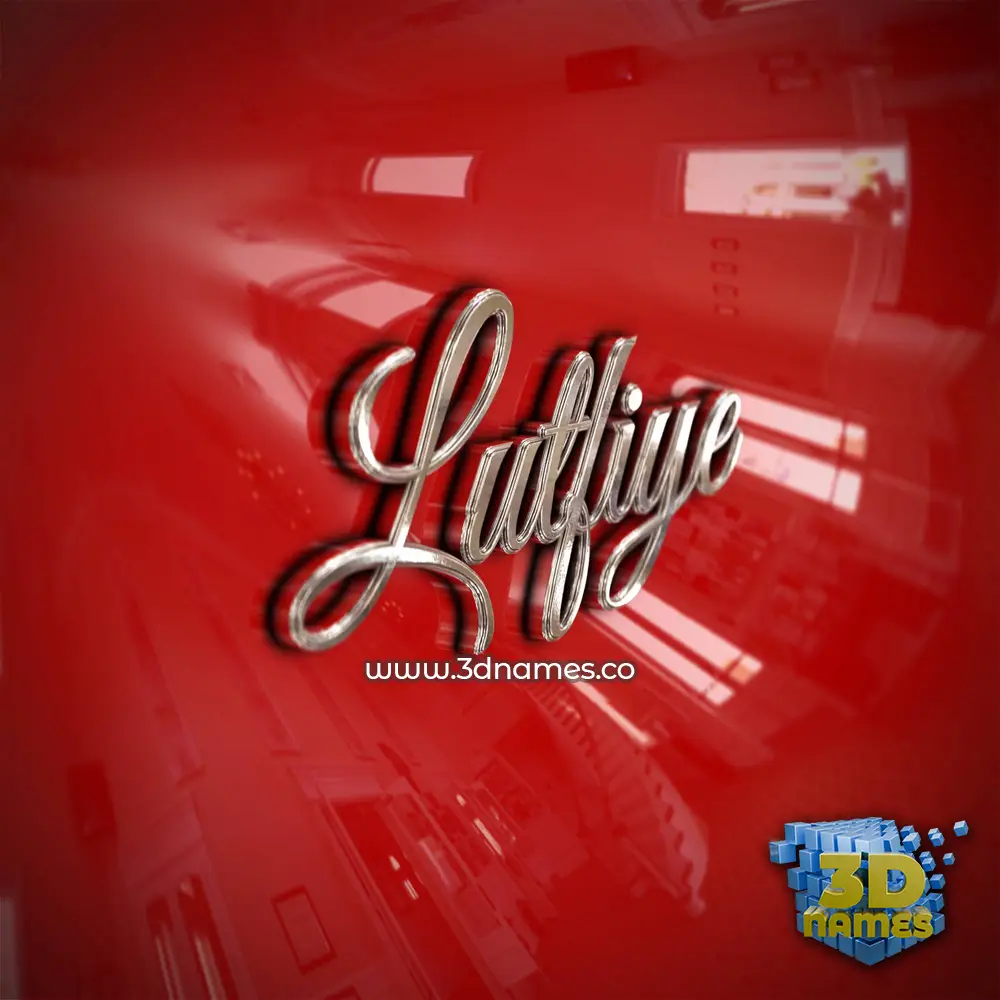 lutfiye in Car Paint style - 3D name wallpaper