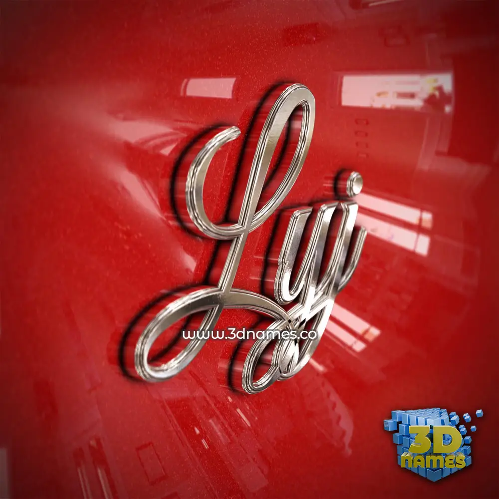 lyj in Car Paint style - 3D name wallpaper