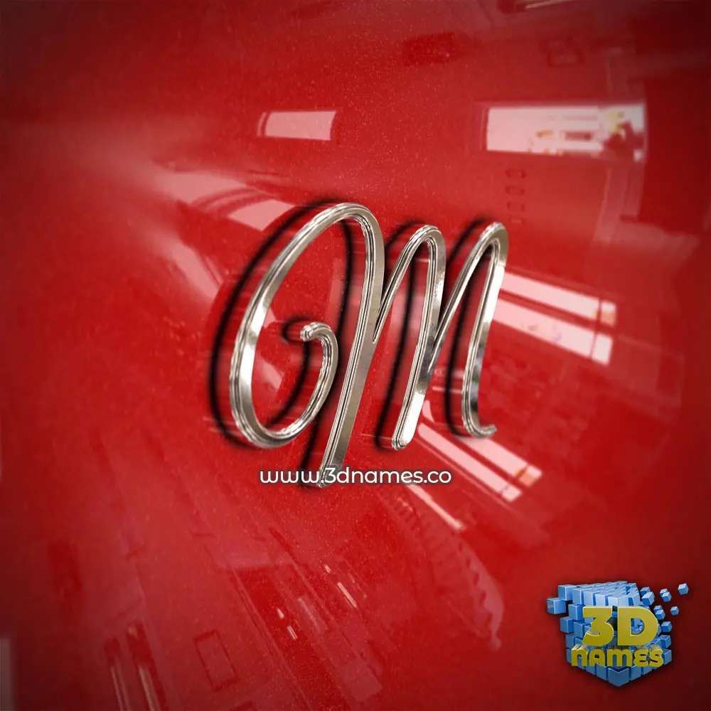 m in Car Paint style - 3D name wallpaper