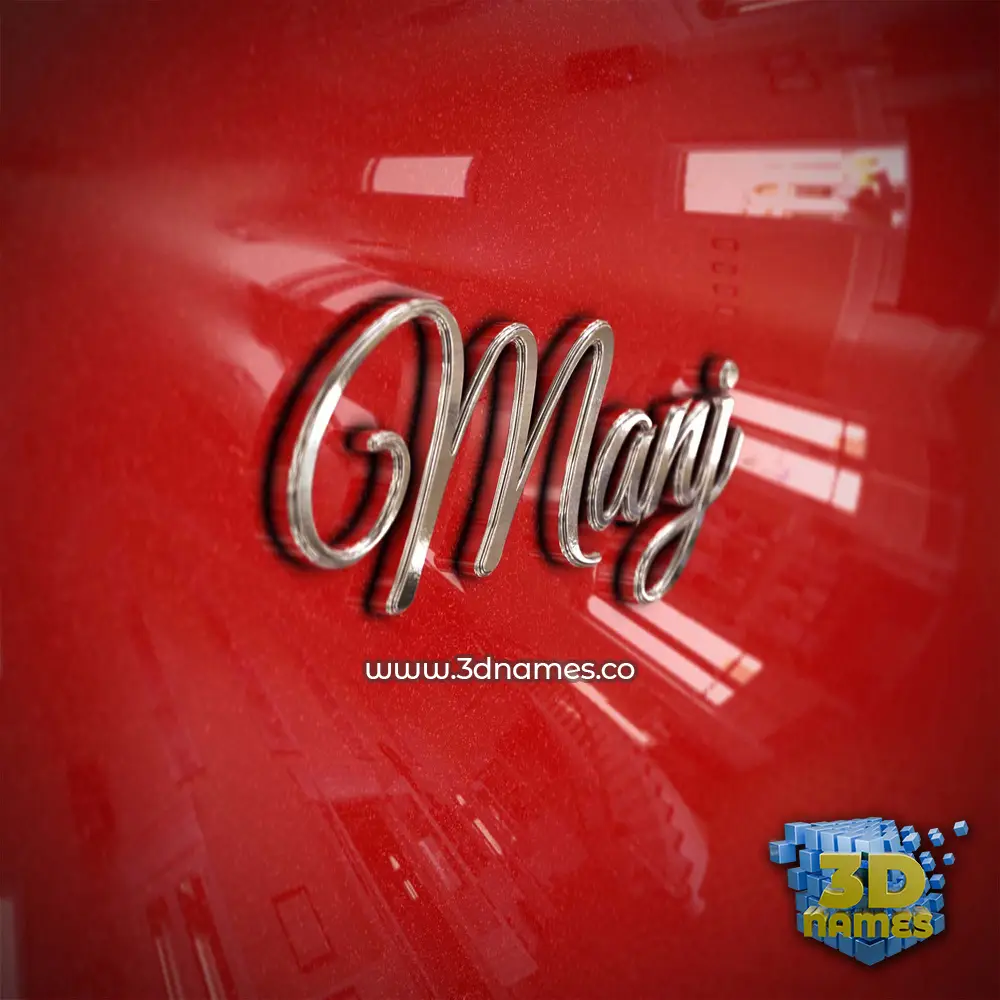 manj in Car Paint style - 3D name wallpaper