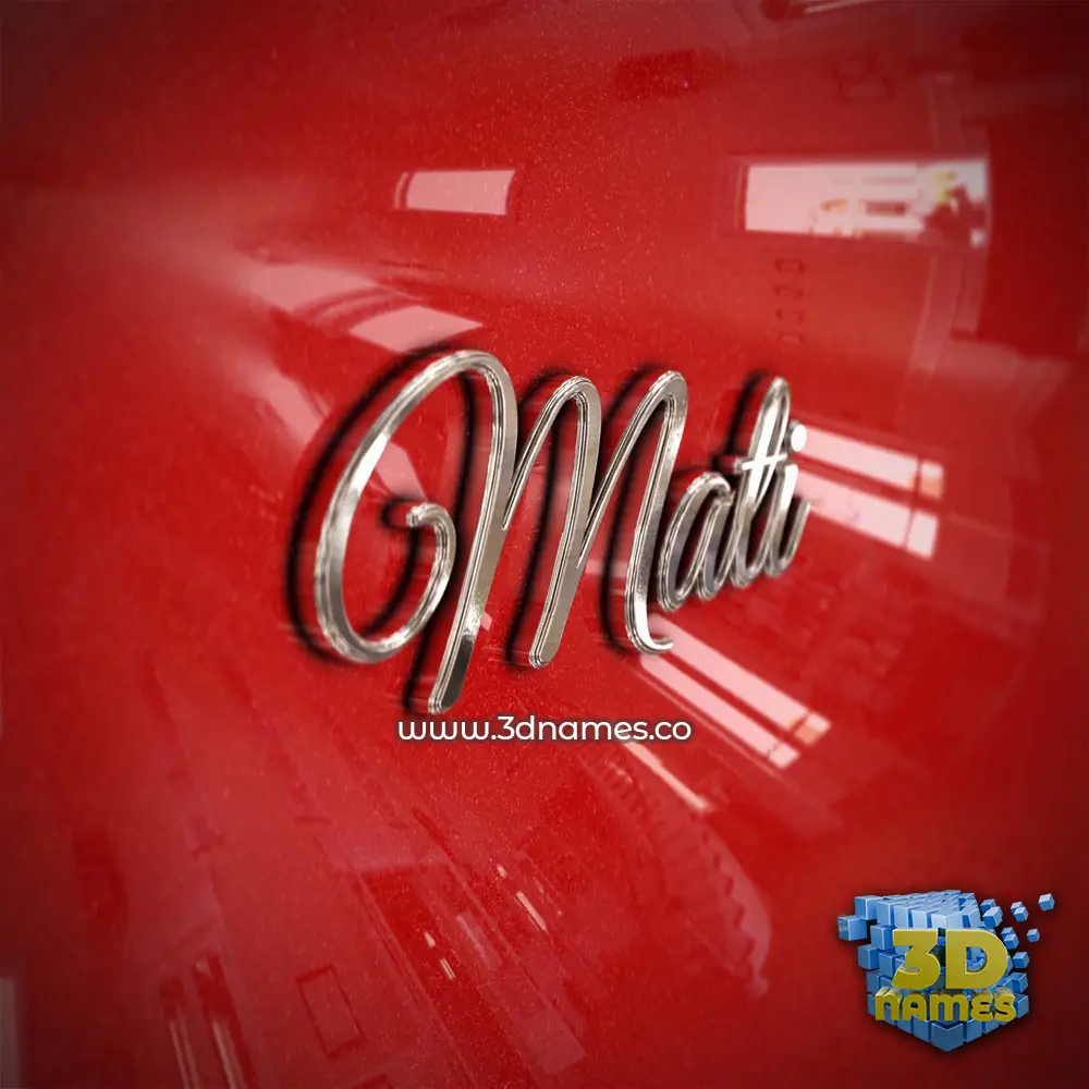 mati in Car Paint style - 3D name wallpaper
