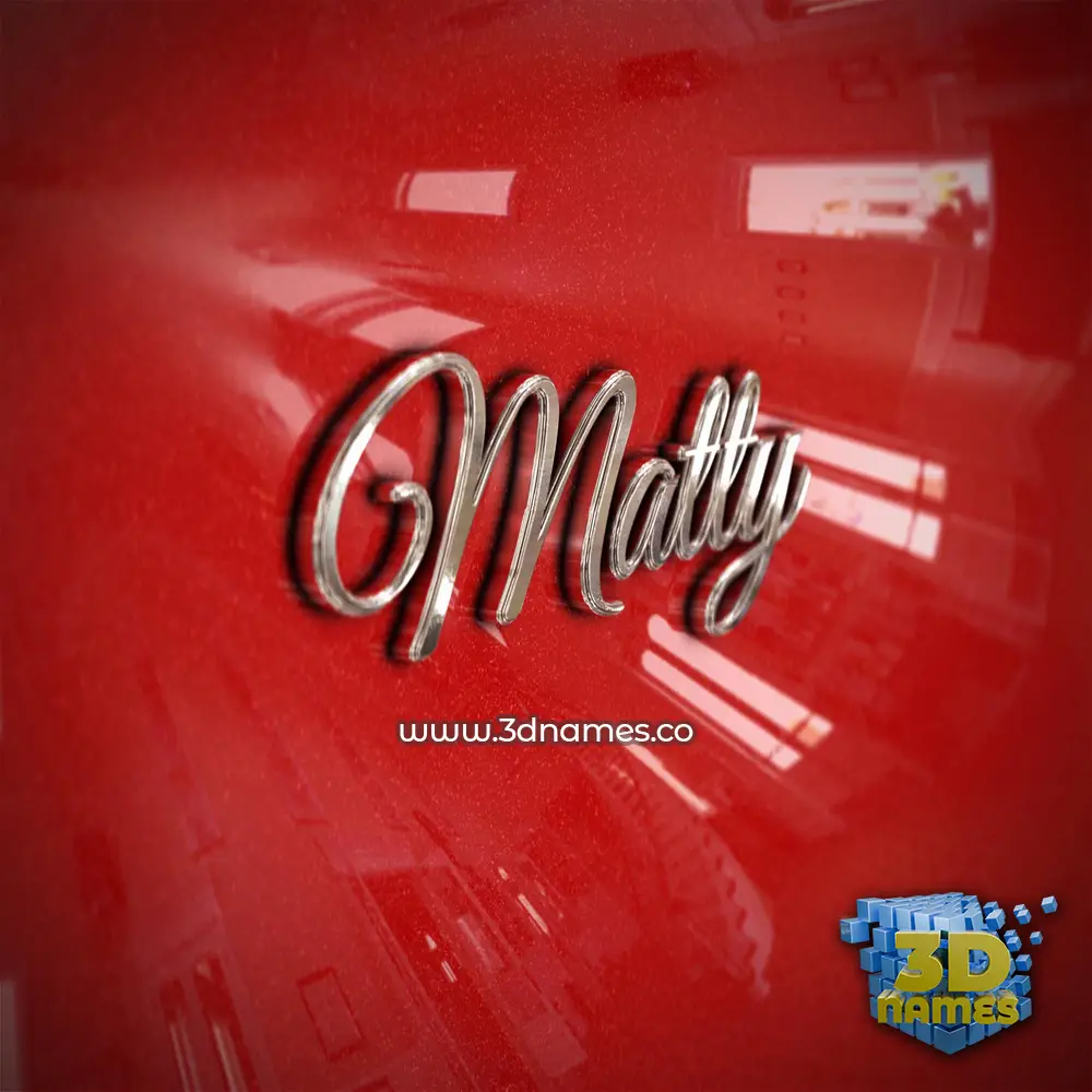 matty in Car Paint style - 3D name wallpaper