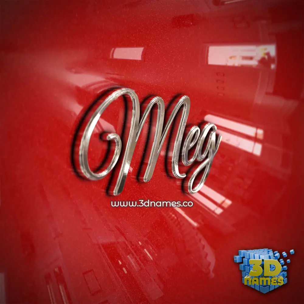 meg in Car Paint style - 3D name wallpaper
