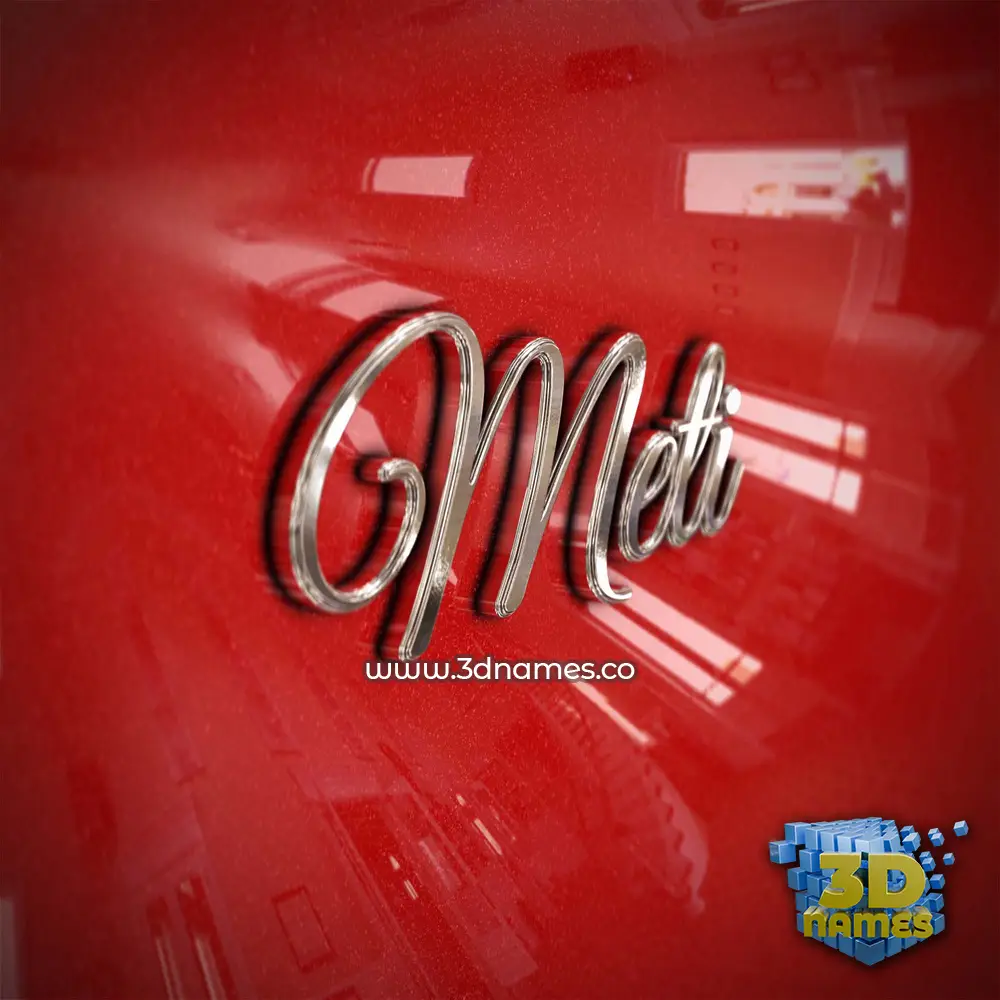 meti in Car Paint style - 3D name wallpaper