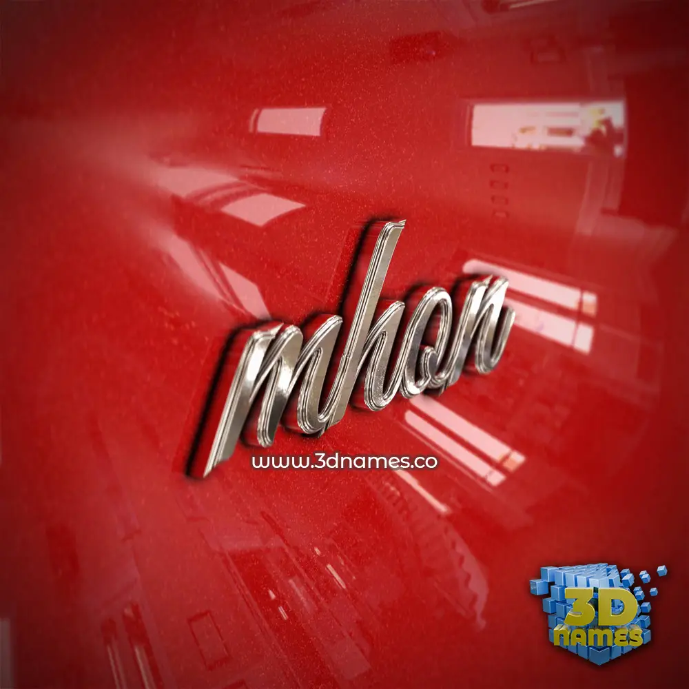 mhon in Car Paint style - 3D name wallpaper
