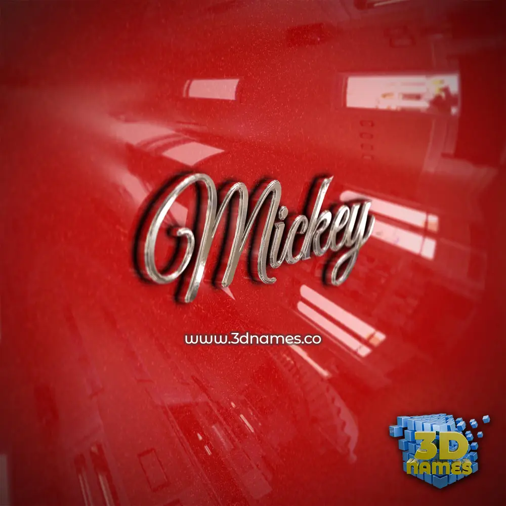 mickey in Car Paint style - 3D name wallpaper