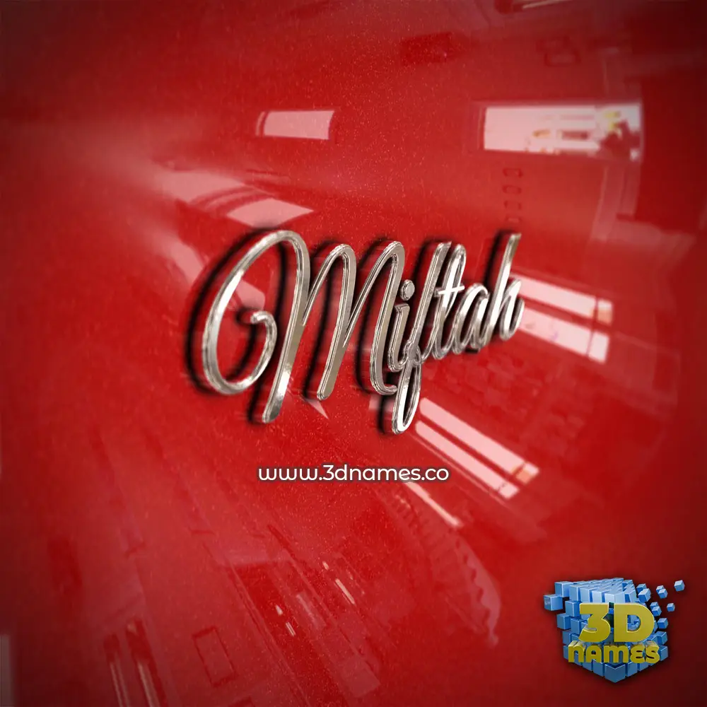 miftah in Car Paint style - 3D name wallpaper