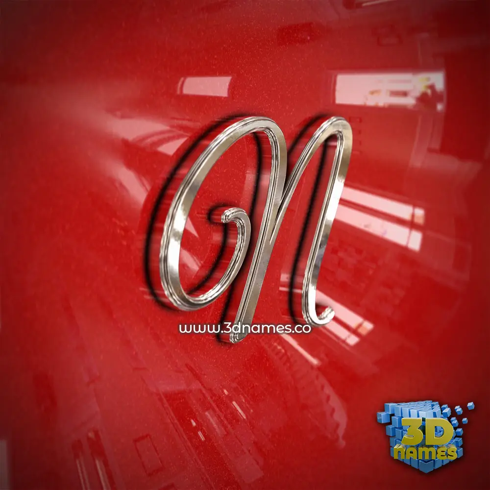 n in Car Paint style - 3D name wallpaper