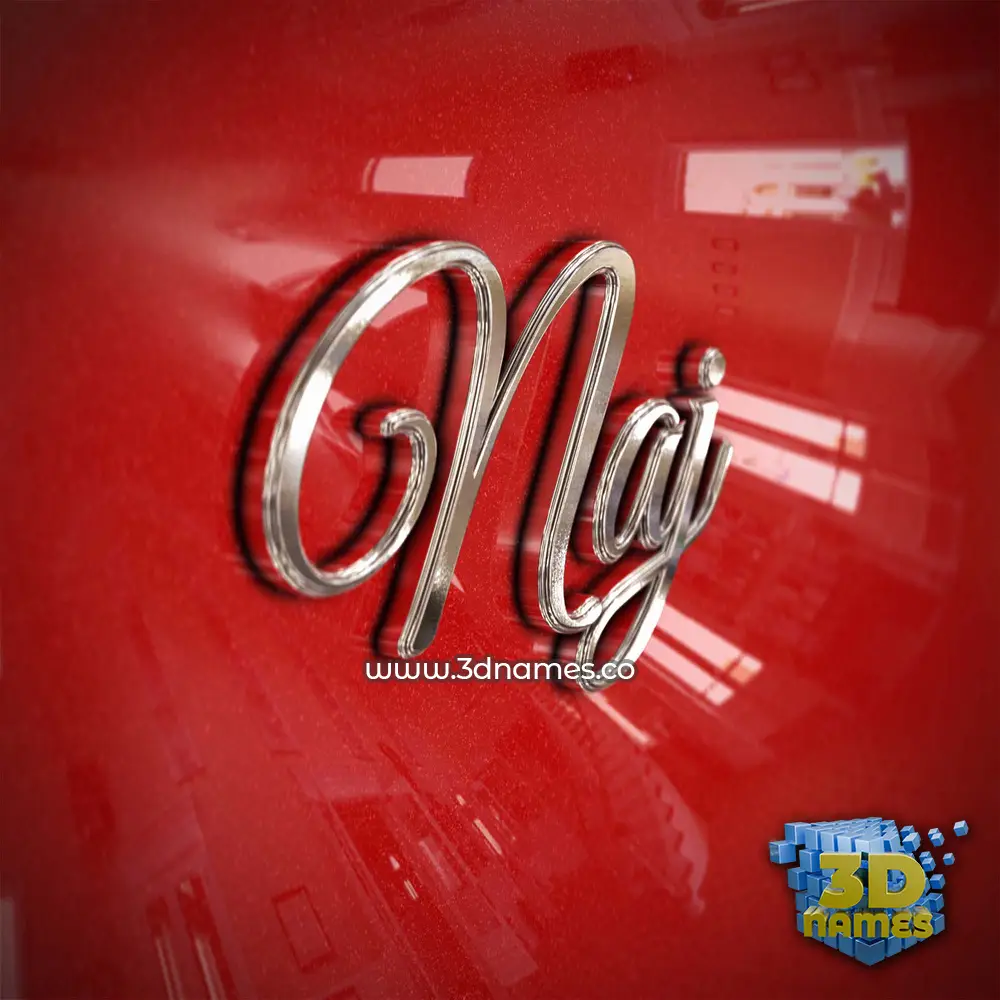 naj in Car Paint style - 3D name wallpaper