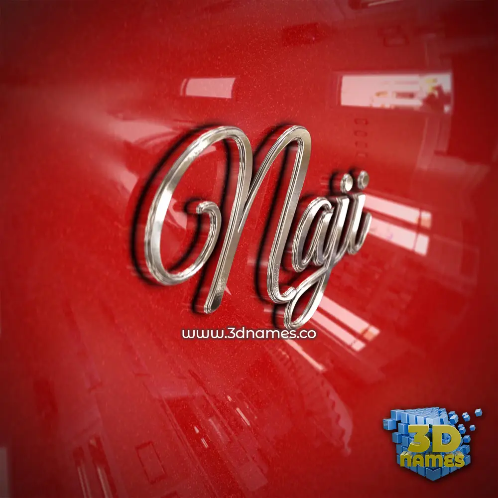 naji in Car Paint style - 3D name wallpaper