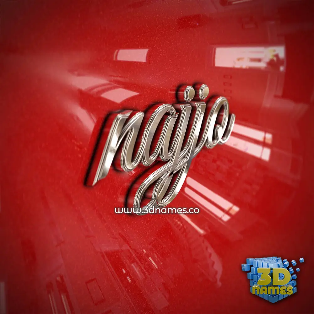 najjo in Car Paint style - 3D name wallpaper