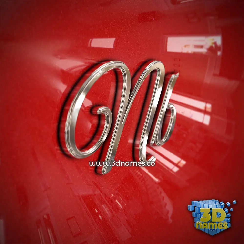 nb in Car Paint style - 3D name wallpaper