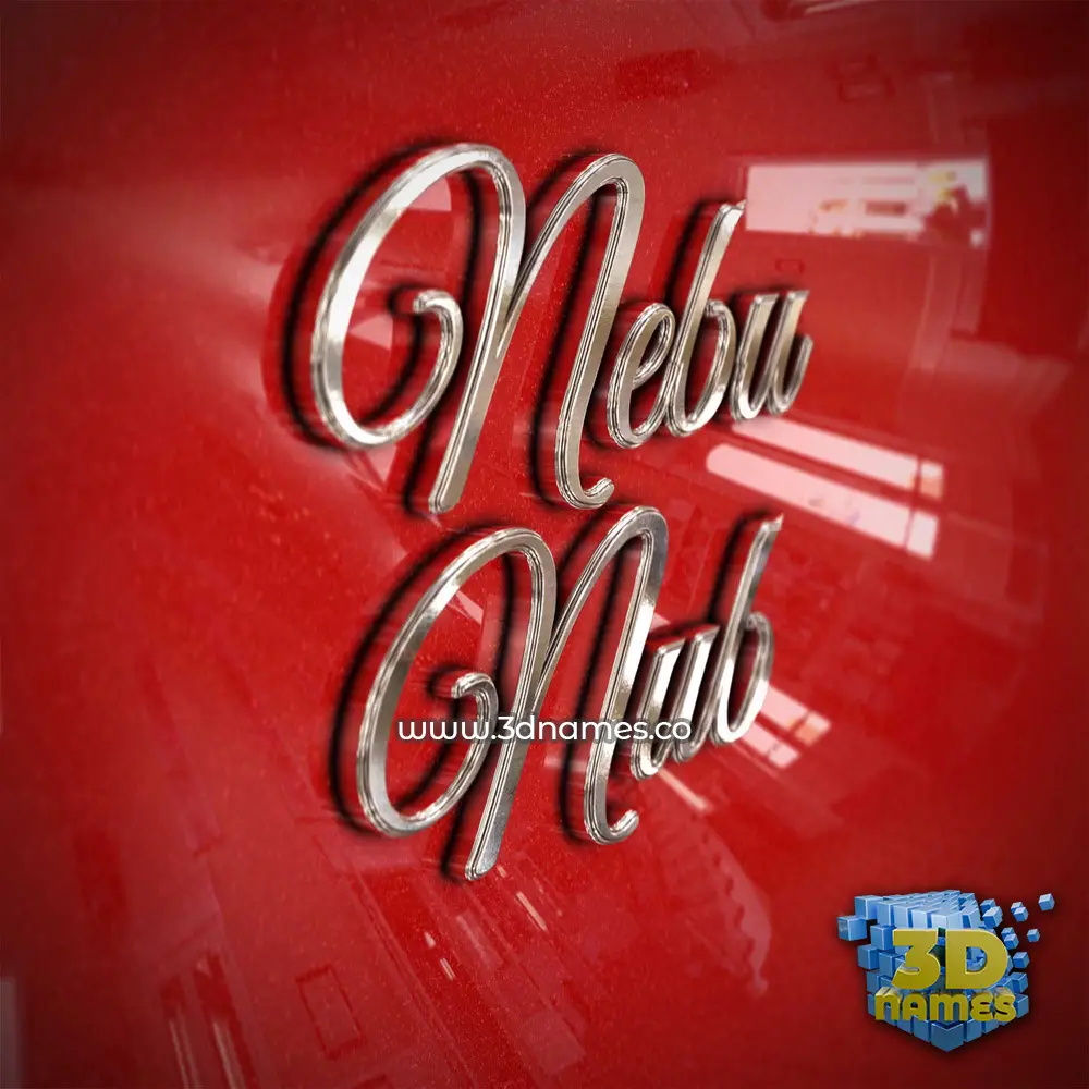 nebu nub in Car Paint style - 3D name wallpaper